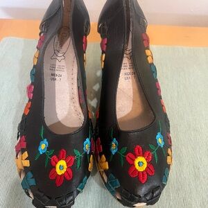 Black Floral Women's Shoes